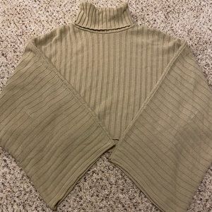 Wide sleeve turtleneck sweater